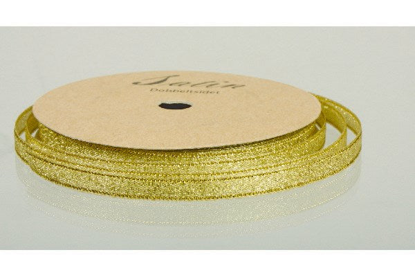 Metallicbånd 6mm 10m guld